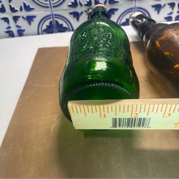 Grolsch Beer Bottle Green/brown Embossed Porcelain Swing Top Vintage Empty - Picture 9 of 16